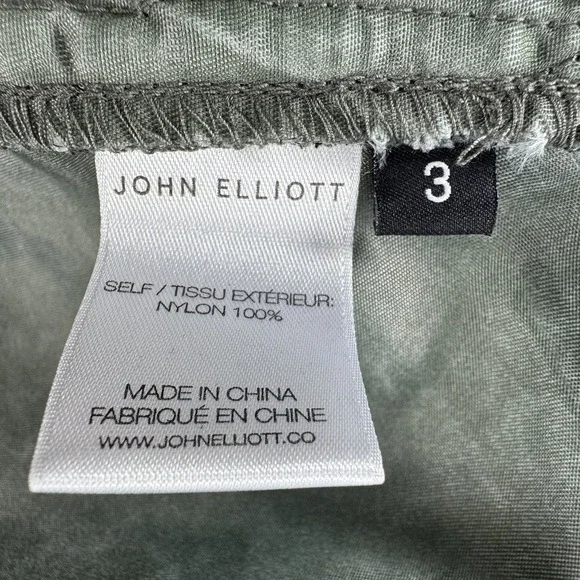 NWT JOHN ELLIOTT Nicasio Himalayan Pant Mens 3/Large Green Drawstring Cuff $378